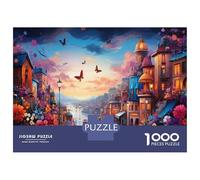 Design Urbano Per Le Feste: 1000 Pezzi Busta Di Puzzle A Rompicapo Città Fatata Enigma Di Abilità Logica E Gioco, Il Miglior Regalo Per Gli Amanti Dei Puzzle in Riunioni 70x50cm/1000pc