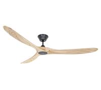 Design Ventilatore da Soffitto Senza Luce Eco Genuino Nero Legno 180 Telecomando [EEK: Non valutato]