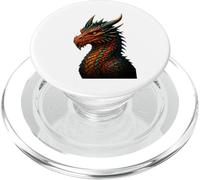 Design vibrante e iperrealistico del ritratto di testa di drago PopSockets PopGrip per MagSafe
