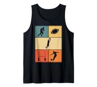 Design Vintage Artistico Multicolore per Appassionati di Rugby Canotta