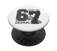 Design vintage con 67 numeri e stelle leopardate a scacchi PopSockets PopGrip Adesivo