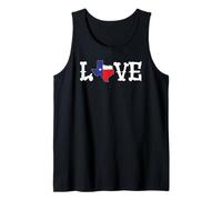 Design Vintage con Bandiera dello Stato del Texas «I Love Texas» Canotta