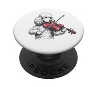 Design vintage con barboncino che suona un violino PopSockets PopGrip Adesivo