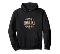 Design Vintage con Chitarra Born To Rock Forced To Work Felpa con Cappuccio