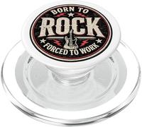Design vintage con chitarra Born To Rock Forced To Work PopSockets PopGrip per MagSafe