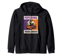 Design Vintage con Strega Professionale Troublemaker Felpa con Cappuccio