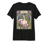 Design Vintage da Cucina Botanica all'aglio Fresco Maglietta Premium