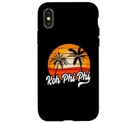 Design vintage da viaggio con palme e tramonto Koh Phi Phi Custodia per iPhone X/XS