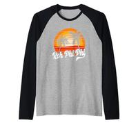 Design Vintage da Viaggio con Palme e Tramonto Koh Phi Phi Maglia con Maniche Raglan