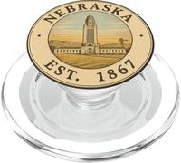 Design Vintage del Campidoglio del Nebraska 1867 PopSockets PopGrip per MagSafe