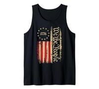Design Vintage della Bandiera Americana 'Noi Il Popolo' Canotta