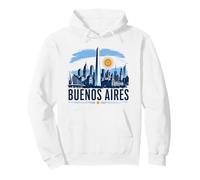Design Vintage della Skyline di Buenos Aires Felpa con Cappuccio