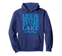Design Vintage Invecchiato - Life is Better at The Lake Tee Felpa con Cappuccio