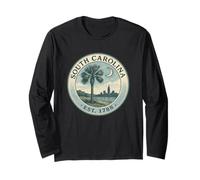 Design Vintage Orgoglio dello Stato della Carolina del Sud Maglia a Manica