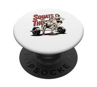 Design vintage per palestra, bodybuilding, sollevamento pesi, retrò PopSockets PopGrip Adesivo