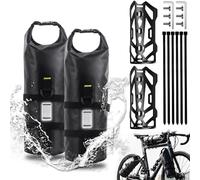 Design Wish - Borsa a forcella impermeabile, 4,5 l, 2 pezzi, per ruota anteriore con supporto versatile, borsa arrotolabile per bicicletta, MTB