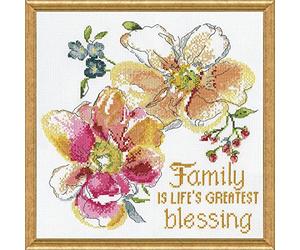 Design Works Counted Cross Stitch Kit 10"X10"-Family Blessings (14 Count)