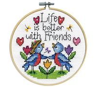 Design Works Counted Cross Stitch Kit 4" Round-Friends (14 Count)