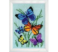 Design Works Crafts Butterflies Galore' Farfalle in abbondanza, Tela acrilica, Multicolore, 5 x 7