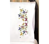 Design Works Crafts Farfalle Timbrato per federe ricamate, Cotone, Standard