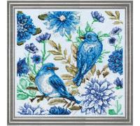 Design Works Crafts Inc. Uccelli Blu Kit Punto Croce contato, Tessuto Cotone