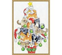 Design Works Crafts - Kit per punto croce, motivo: albero di gatto natalizio