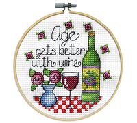 Design Works Crafts - Kit per ricamo a punto croce, motivo: vino