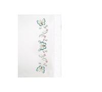 Design Works Crafts Stamped Embroidery Aqua Butterfly Pillowcases (Set of 2), 20 da 76,2 cm