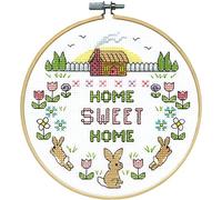 Design Works Crafts Sweet Home - Kit punto croce con cerchio