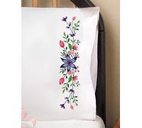 Design Works Crafts Tobin timbrato per ricamo coppia di federe 50,8 x 76,2 cm, stella fiore