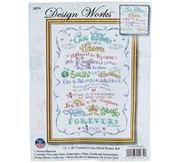 Design Works Kit per punto croce con preghiera del Signore, cotone, multicolore, 30,5 x 46 x 0,1 cm