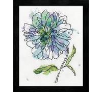 Design Works - Kit Punto Croce Floreale Blu, Cotone, Multicolore, 20 x 25.5 x 0.1 cm