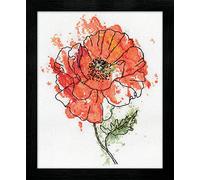 Design Works - Kit Punto Croce Peach Floreale, Cotone, Multicolore, 20 x 25.5 x 0.1 cm