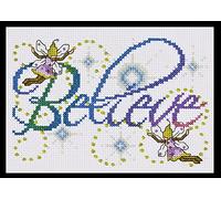 Design Works Tobin Believe Counted Cross Stitch Kit-5"X7" 14 Count