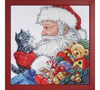 Design Works Tobin Santa & Kitten Counted Cross Stitch Kit-13"X13" 14 Count
