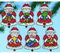 Design Works Tobin Santa Ornaments Plastic Canvas Kit-3"X4" Set of 6