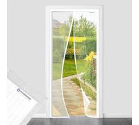 DESIGN4DOOR Zanzariera Magnetica 115 x 200 cm per Porta Finestra, Ultima Versione di Tenda Zanzariera con Magneti, Proteggete la Vostra Famiglia Dalle Zanzare, Bianco