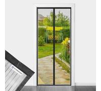 DESIGN4DOOR Zanzariera Magnetica 115 x 200 cm per Porta Finestra, Ultima Versione di Tenda Zanzariera con Magneti, Proteggete la Vostra Famiglia Dalle Zanzare, Nero