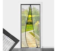 DESIGN4DOOR Zanzariera Magnetica 130 x 200 cm per Porta Finestra, Ultima Versione di Tenda Zanzariera con Magneti, Proteggete la Vostra Famiglia Dalle Zanzare, Nero