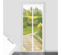 DESIGN4DOOR Zanzariera Magnetica 140 x 170 cm per Porta Finestra, Ultima Versione di Tenda Zanzariera con Magneti, Proteggete la Vostra Famiglia Dalle Zanzare, Bianco