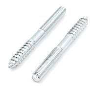 Design61 10 viti prigioniere a doppia filettatura con filettatura per legno e filettatura metrica, in acciaio zincato, viti di collegamento per montaggio a tasselli (M4 x 40 mm, 10 pezzi)