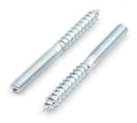 Design61 10 viti prigioniere a doppia filettatura con filettatura per legno e filettatura metrica, in acciaio zincato, viti di collegamento per montaggio a tasselli (M4 x 30 mm, 10 pezzi)