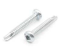 Design61 200 viti autofilettanti con punta a testa semicircolare interna SQ2, 4,2 x 32 mm, in acciaio temprato, zincato, antiruggine, per legno e metallo, autofilettanti