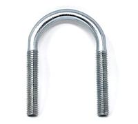 Design61 4 staffe a cavallotto, DIN 3570, staffa a sezione rotonda in acciaio M10 x 86; staffe filettate galvanizzate, viti zincate a U, diametro 38-42,4 mm
