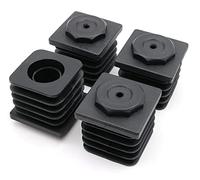 Design61 4 tappi di regolazione per tubi quadrati, 40 x 40 mm, con lamelle M22 x 25 mm, spessore parete 1,5 - 2,0 mm