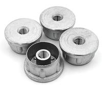 Design61 4 tappi filettati di regolazione per tubi tondi in zinco pressofuso, diametro 32 mm x 1,5 mm, con filettatura interna M10 x 18