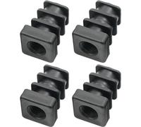 Design61 4 tappi filettati per tubi quadrati con filettatura in plastica iniettata, 16 x 16 mm, 1 - 1,5 mm, con filettatura interna M8
