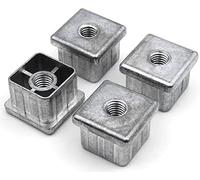 Design61 4 tappi filettati per tubi quadrati in zinco pressofuso, 40 x 40 mm x 1,7 mm, con filettatura interna M10