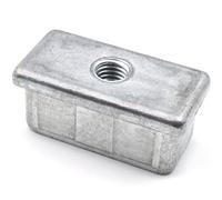Design61 4 tappi filettati per tubi rettangolari in zinco pressofuso, 50 x 25 mm x 2 mm con filettatura interna M10