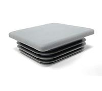 Design61, 4 tappi quadrati, 80 x 80 mm, con lamelle per dimensioni interne 66 - 72 mm, colore: grigio